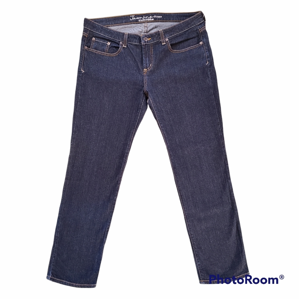 Women's Anchor Blue Skinny Jeans Size 15S Dark Denim